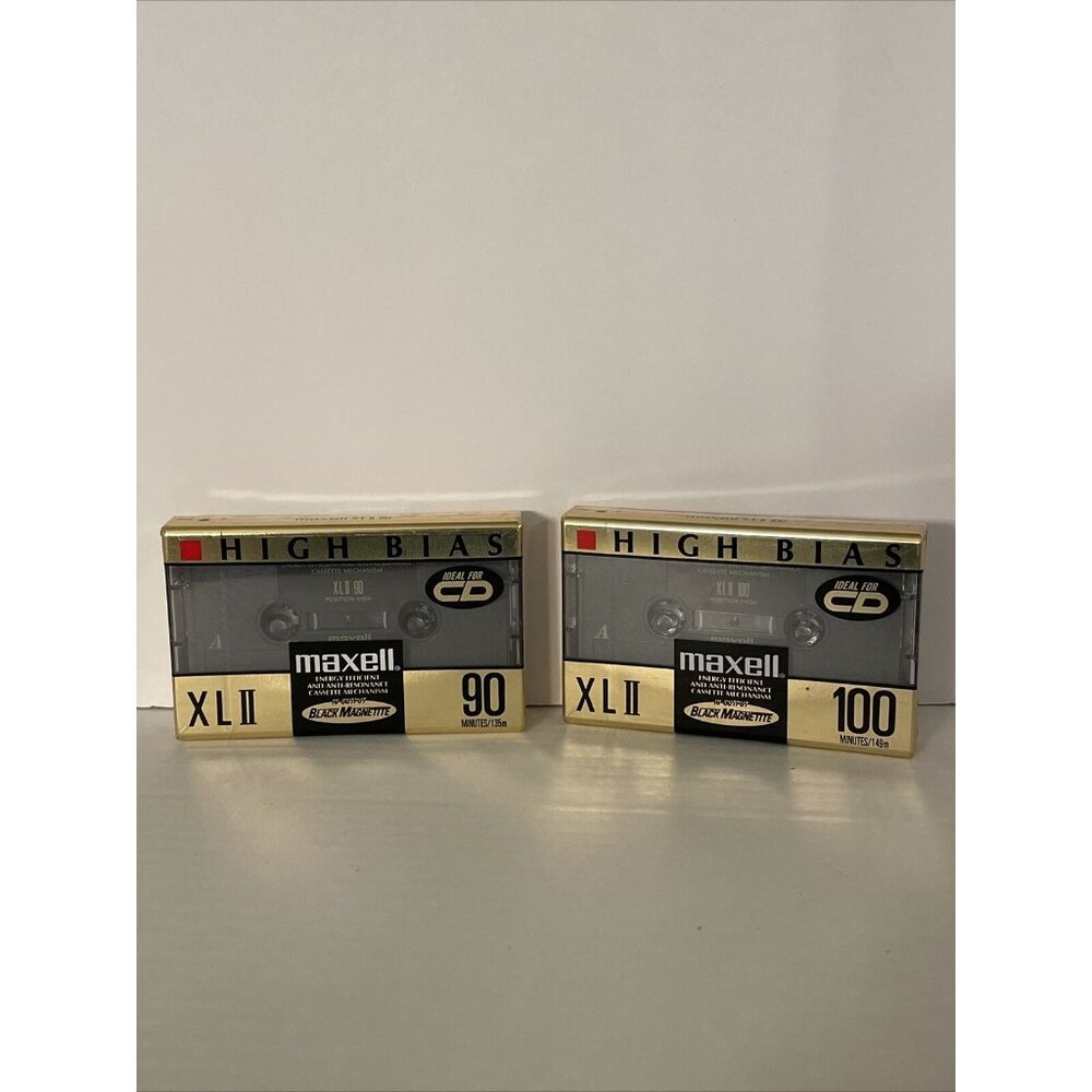 Maxell XLII Lot Of Two Blank Cassettes 90 Minutes & 100 Minutes BRAND NEW SEALED